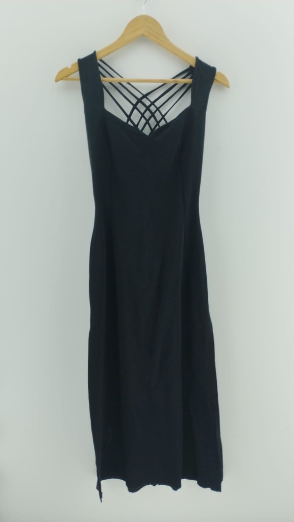 Vestido negro tiras cruzadas en espalda T:3
