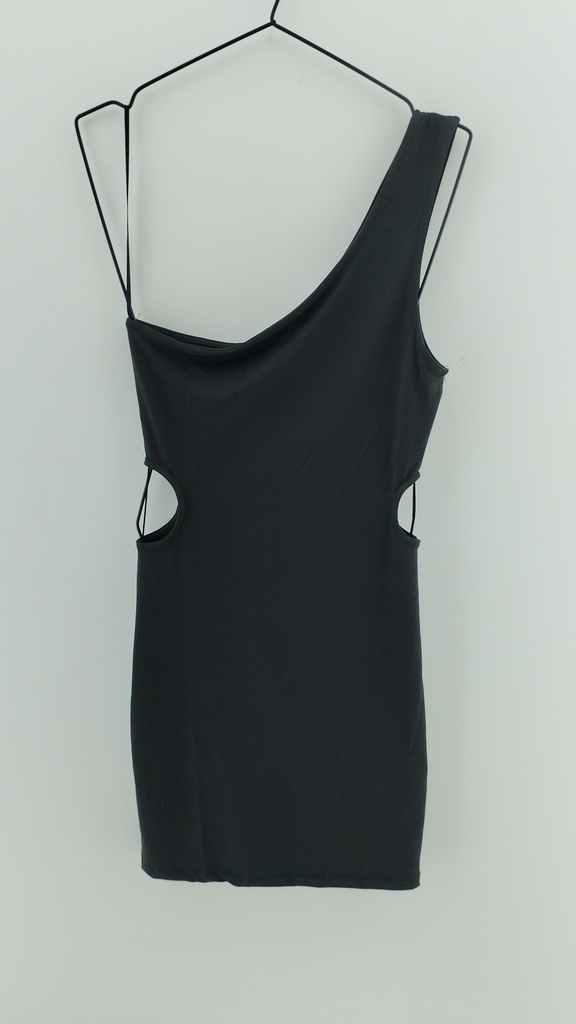 Vestido negro corto one shoulder JENNIFER T:M