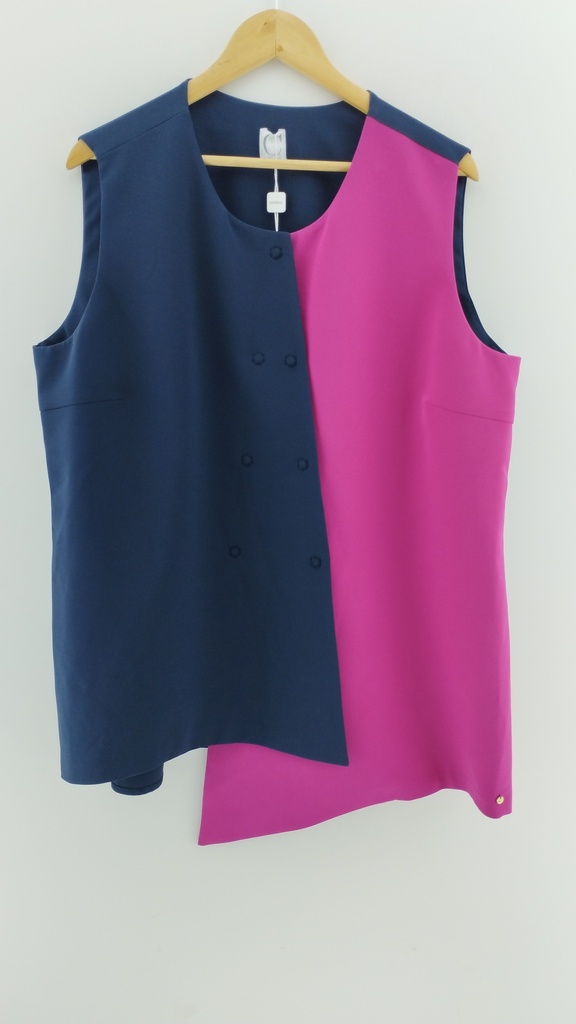 Vestido azul y magenta CANNELLA T:47