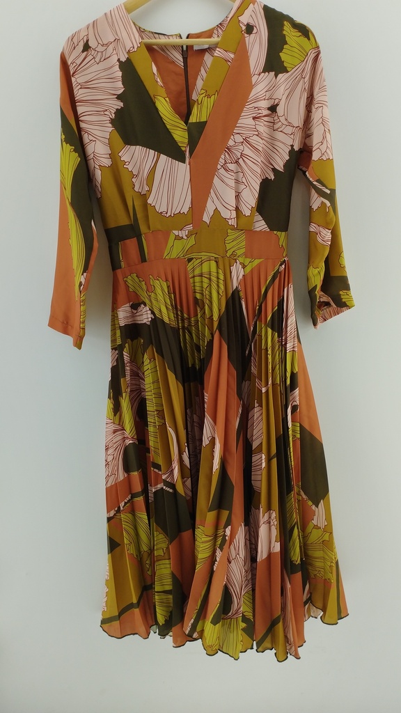 Vestido verde y marrón CANNELLA T:2