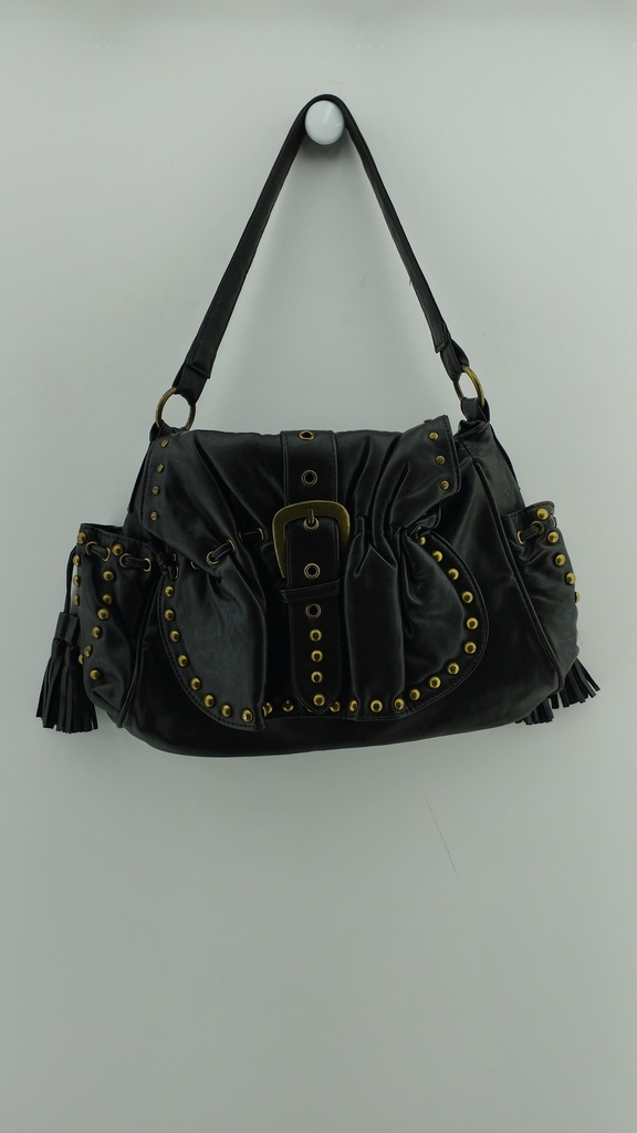 Cartera marrón tachas doradas