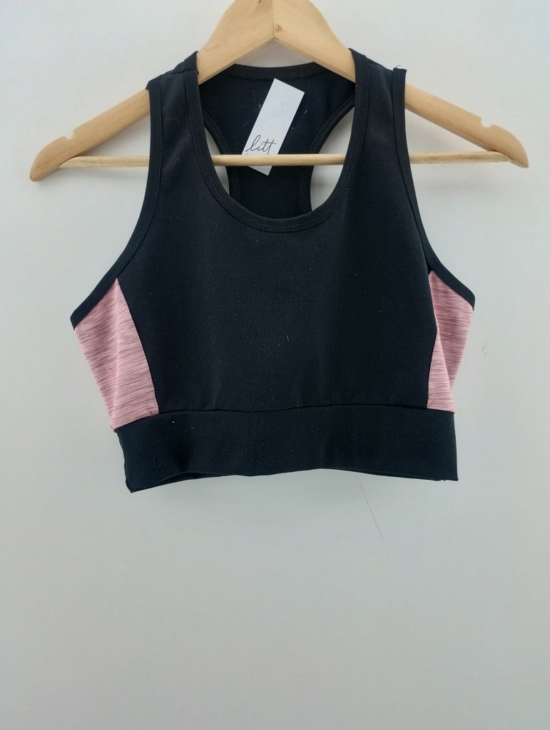 Top deportivo negro y rosa T:L