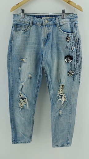 [P04738-6] Jean apliques plateados OPPOSITE T:40