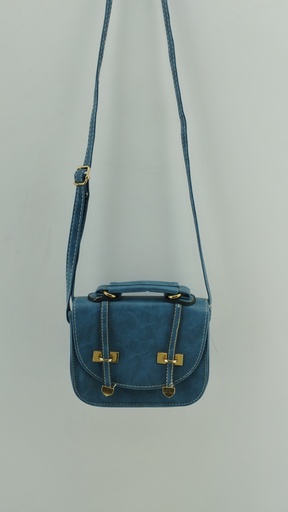 [P04741-9] Cartera azul detalles dorados