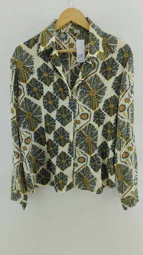 [P04765-6] Camisa blanca diseño étnico  T:5