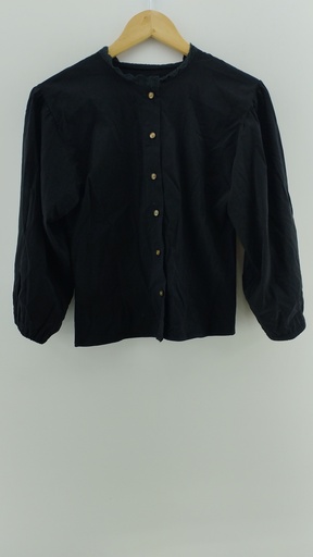 [P04787-7] Camisa negra botones cobre T:2