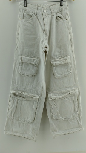 [P04801-1] Jeans blanco bolsillos delanteros T:24