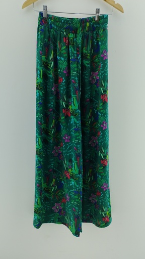 [P04808-57] Pantalón verde floreados CACHE CACHE T:34