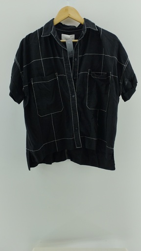 [P04827-3] Camisa negra manga corta MISHKA T:2