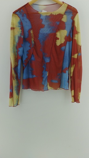 [P04831-4] Remera tul manga larga rojo azul y amarillo T:M