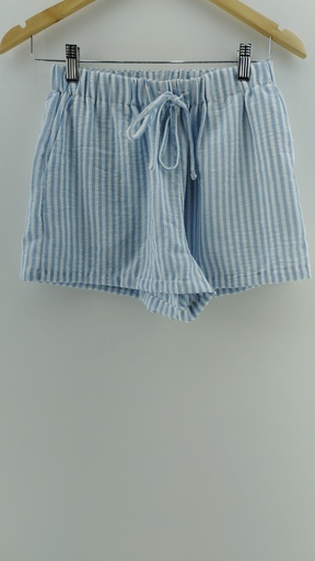 [P04834-7] Short rayas verticales blancas y celestes T:38