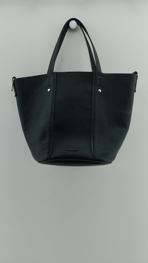 [P04849-4] Cartera mediana negra cuero 