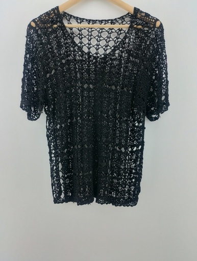 [P04854-4] Remera hilo negra T:2 