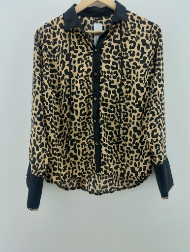 [P04854-6] Camisa animal-print bordes negros JESSY T:XL