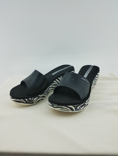 [P04859-10] Sandalias suela alta animal-print cebra LADY STORK T:38