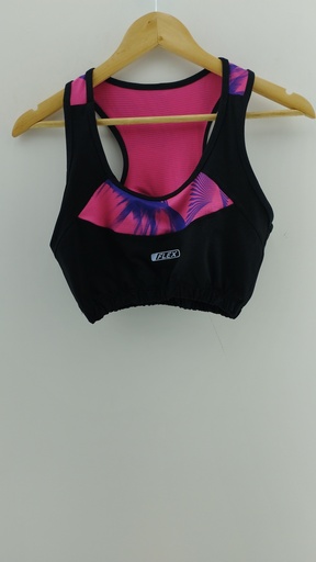[P04861-1] Top deportivo negro y rosa FLEX T:M