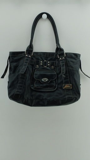 [P04863-4] Cartera negra detalles plateados CECCHINI