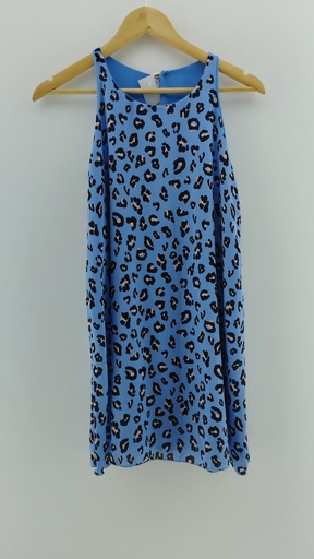 [P04871-3] Vestido azul animal-print T:U