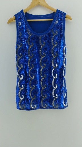 [P04872-5] Blusa azul lentejuela T:L