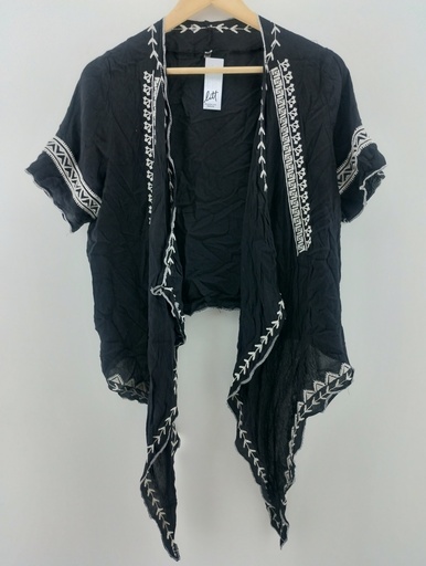 [P04887-2] Blusa negra diseño étnico nudo T: S/M